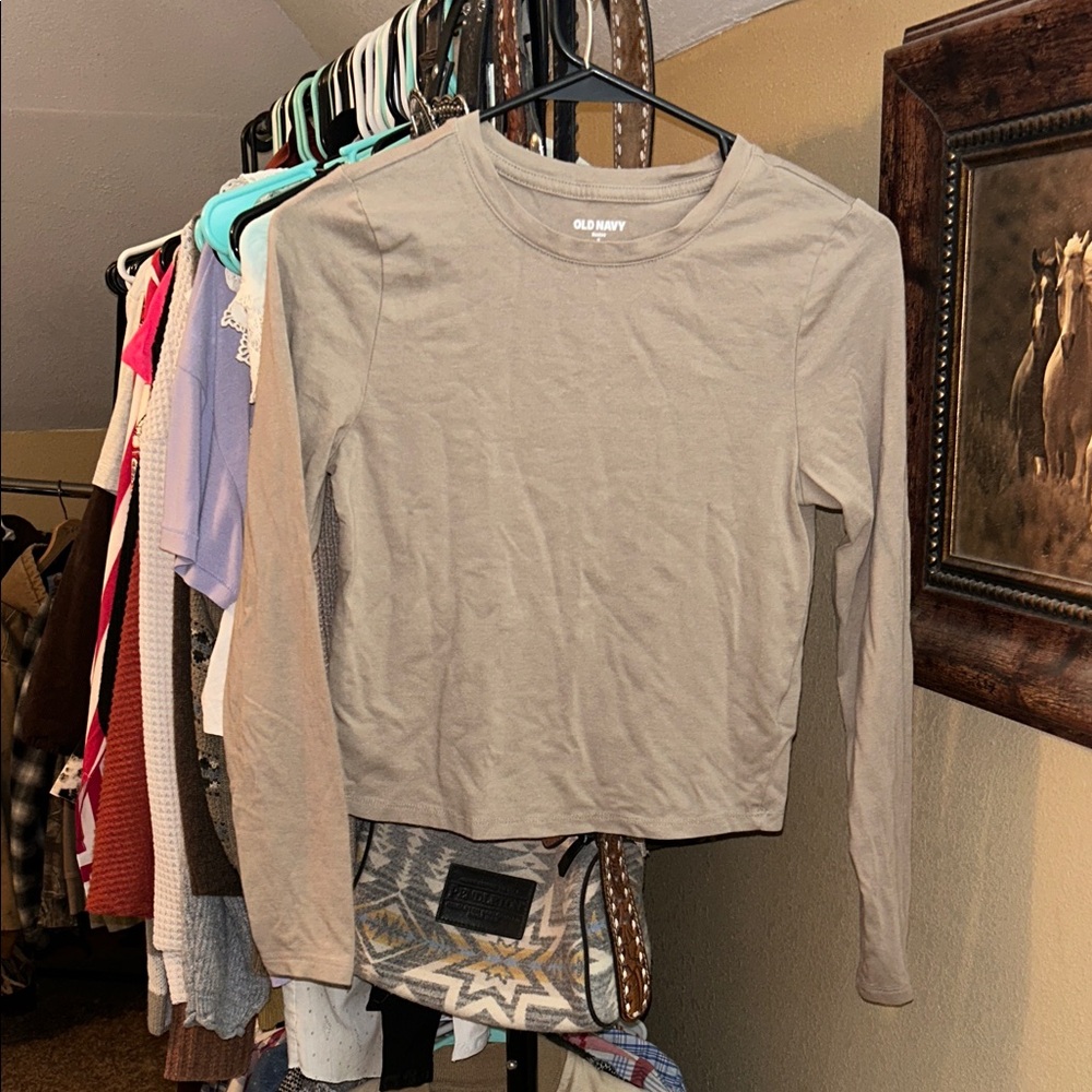 Old Navy Taupe Long Sleeve Shirt